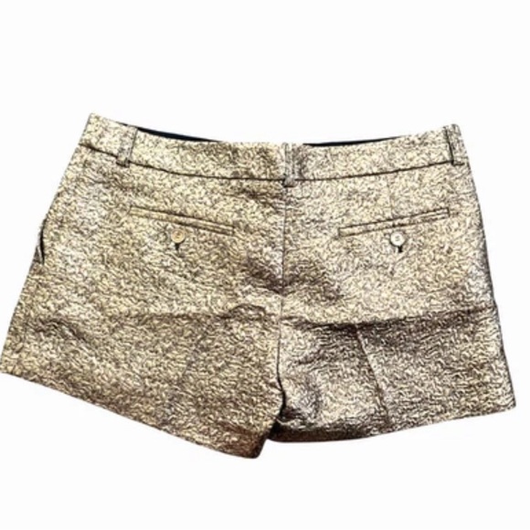 NWT Michael Kors Size 6 Gold Shiny Brocade Women's Short Shorts - Picture 4 of 9
